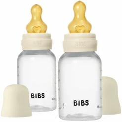 PP-Flasche 2er Pack Baby Bottle Round 150 ml + Latex-Trinksauger - Ivory