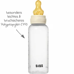 PP-Flasche 2er Pack Baby Bottle Round 270 ml + Latex-Trinksauger - Ivory
