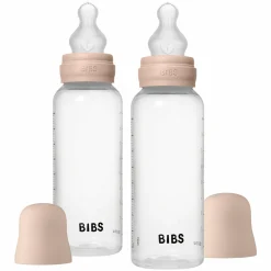 PP-Flasche 2er Pack Baby Bottle Round 270 ml + Silikon-Trinksauger - Blush