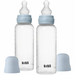 PP-Flasche 2er Pack Baby Bottle Round 270 ml + Silikon-Trinksauger - Baby Blue