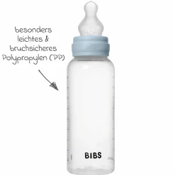 PP-Flasche 2er Pack Baby Bottle Round 270 ml + Silikon-Trinksauger - Baby Blue