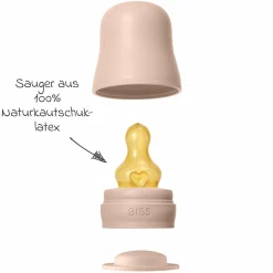 PP-Flasche 2er Pack Baby Bottle Round 270 ml + Latex-Trinksauger - Blush