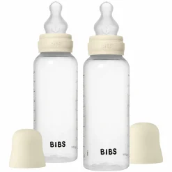 PP-Flasche 2er Pack Baby Bottle Round 270 ml + Silikon-Trinksauger - Ivory