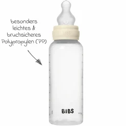 PP-Flasche 2er Pack Baby Bottle Round 270 ml + Silikon-Trinksauger - Ivory