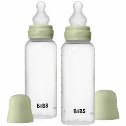 PP-Flasche 2er Pack Baby Bottle Round 270 ml + Silikon-Trinksauger - Sage