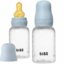 PP-Flasche 2er Pack Baby Bottle Round 150 ml + Latex-Trinksauger - Baby Blue