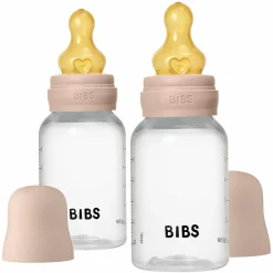 PP-Flasche 2er Pack Baby Bottle Round 150 ml + Latex-Trinksauger - Blush