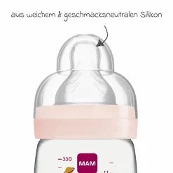 PP-Flasche 2er Pack Easy Active Baby Bottle 330 ml - Silikon Gr. 2 - Weltall - Rosa