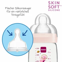 PP-Flasche 2er Pack Easy Active Baby Bottle 330 ml - Silikon Gr. 2 - Weltall - Rosa
