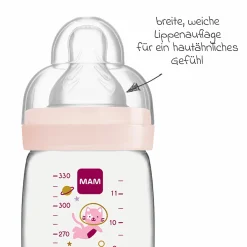 PP-Flasche 2er Pack Easy Active Baby Bottle 330 ml - Silikon Gr. 2 - Weltall - Rosa