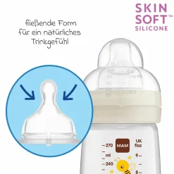 PP-Flasche 2er Pack Easy Active Baby Bottle 270 ml - Silikon Gr. 1 - Biene & Igel