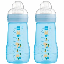 PP-Flasche 2er Pack Easy Active Baby Bottle 270 ml - Silikon Gr. 1 - Hase - Blau
