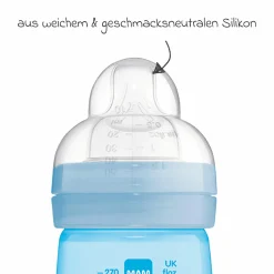 PP-Flasche 2er Pack Easy Active Baby Bottle 270 ml - Silikon Gr. 1 - Hase - Blau