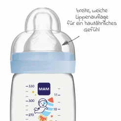 PP-Flasche 2er Pack Easy Active Baby Bottle 330 ml - Silikon Gr. 2 - Weltall - Blau
