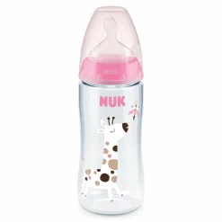 PP-Flasche 3er Pack First Choice Plus 300 ml + Silikon-Sauger Gr. M - Temperature Control - Rosa