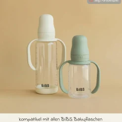 PP-Flasche 4er Pack mit Griff Baby Bottle Round 150 ml & 270 ml + Silikon-Trinksauger + Baby Bottle Handle - Ivory / Blush