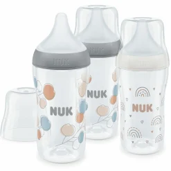 PP-Flasche 3er Pack Perfect Match 260 ml + Silikon-Sauger Gr. M - Zweige & Regenbogen