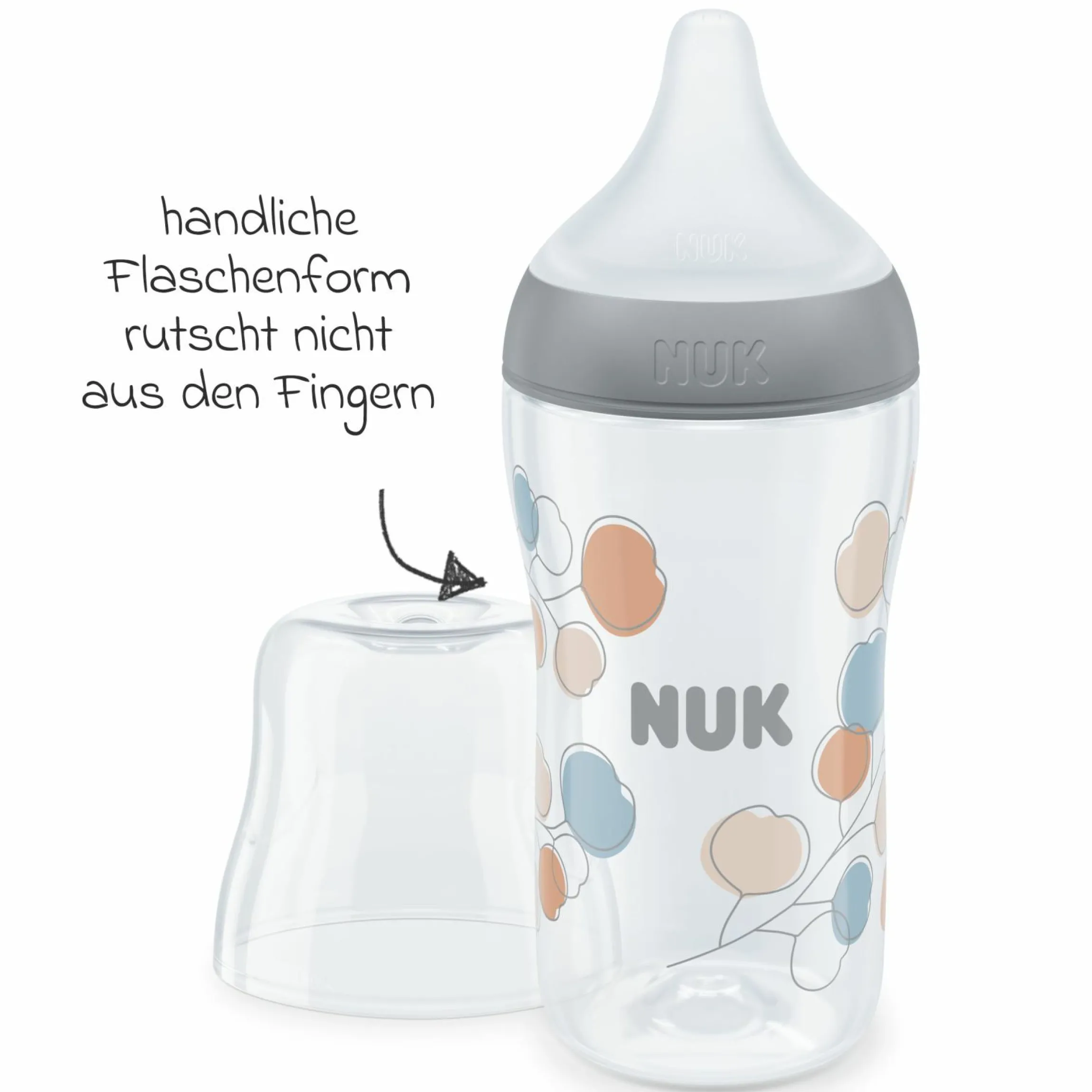 PP-Flasche 3er Pack Perfect Match 260 ml + Silikon-Sauger Gr. M - Zweige & Regenbogen