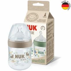 PP-Flasche for Nature 150 ml + Silikon-Sauger Gr. S - Beige
