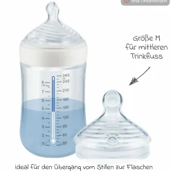 PP-Flasche for Nature 260 ml + Silikon-Sauger Gr. M - Beige