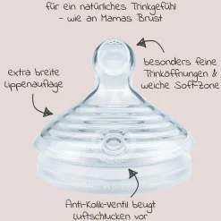 PP-Flasche for Nature 260 ml + Silikon-Sauger Gr. M - Beige