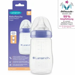 PP-Flasche 240ml mit Natural Wave® Trinksauger Gr. M