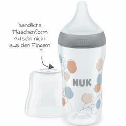 PP-Flasche Perfect Match 260 ml + Silikon-Sauger Gr. M - Zweige - Grau