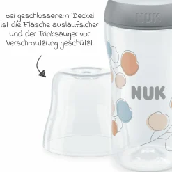 PP-Flasche Perfect Match 260 ml + Silikon-Sauger Gr. M - Zweige - Grau
