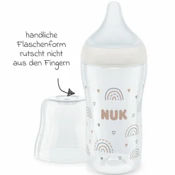 PP-Flasche Perfect Match 260 ml + Silikon-Sauger Gr. M - Regenbogen - Weiß