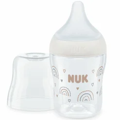 PP-Flasche Perfect Match 150 ml + Silikon-Sauger Gr. S - Regenbogen - Weiß