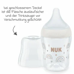 PP-Flasche Perfect Match 150 ml + Silikon-Sauger Gr. S - Regenbogen - Weiß