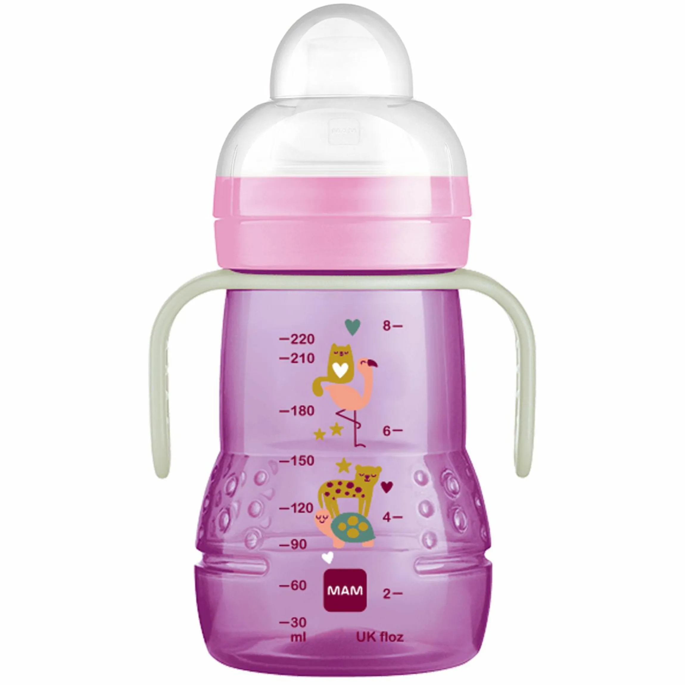 PP-Flasche Trainer + Night 220 ml - Lila & Rosa