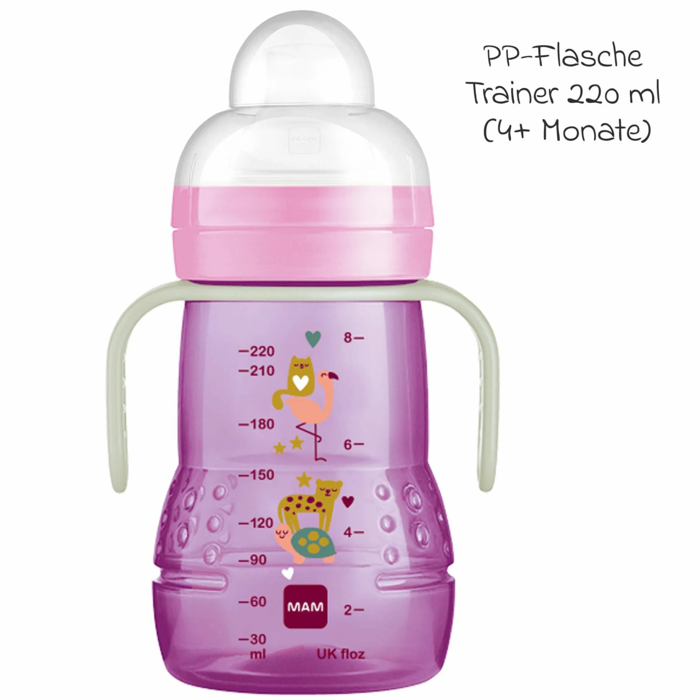 PP-Flasche Trainer + Night 220 ml - Lila & Rosa