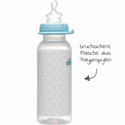 PP-Flasche Trendy 250 ml - Silikon Gr. 1 M - Blau