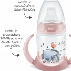 PP-Trinklernflasche First Choice Plus 150 ml + Silikon-Tülle - Temperature Control - Disney Winnie Pooh - Rosa