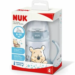 PP-Trinklernflasche First Choice Plus 150 ml + Silikon-Tülle - Temperature Control - Disney Winnie Pooh - Blau