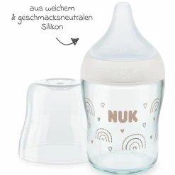 Premium Starter-Set 11-tlg. - Dampfsterilisator Vario Express + 6 Glas-Flaschen Perfect Match + 3 Spucktücher - Regenbogen - Weiß