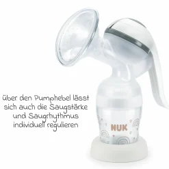 Premium Still-Set Basic 7-tlg. - Handmilchpumpe + 3 PP-Flaschen Perfect Match + 3 Spucktücher - Regenbogen - Weiß