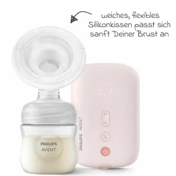 Premium Still-Set Deluxe 80-tlg. - elektr. Milchpumpe + 5 PP-Flaschen + 5 Mehrwegbecher + 5 Muttermilchbeutel + 62 Stilleinlagen + 3 Mulltücher