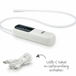 Premium Still-Set Deluxe 68-tlg. - elektr. Milchpumpe Soft&Easy + 4 Glas-Flaschen Perfect Match + 60 Stilleinlagen + 3 Spucktücher - Regenbogen - Weiß
