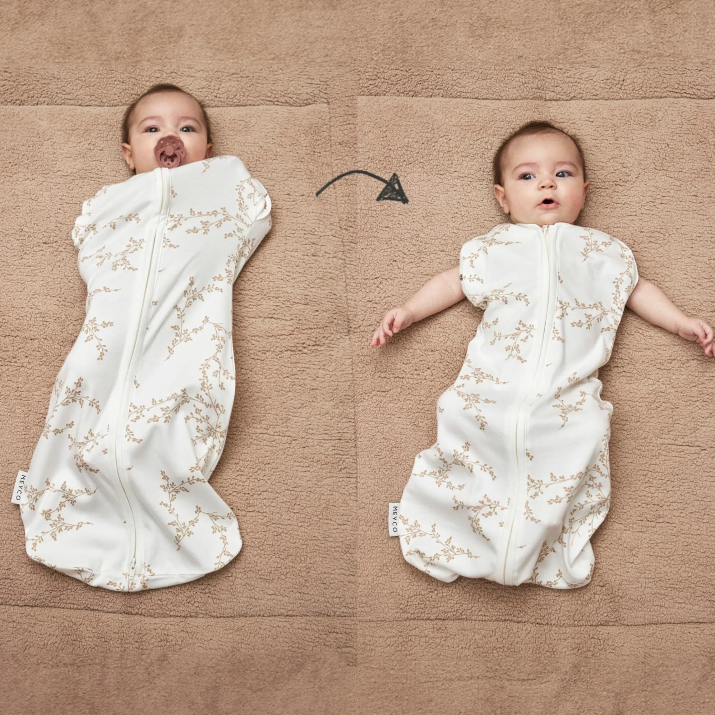 Pucksack / Schlafsack 2in1 Cocoon - Branches - Sand - Gr. 4-8 Monate