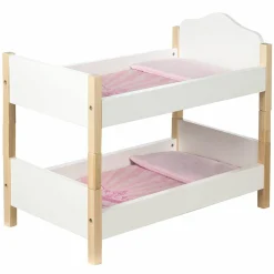 Puppen-Etagenbett Scarlett - Weiß Rosa