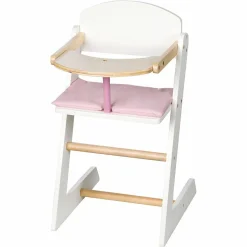 Puppen-Hochstuhl Scarlett - Weiß Rosa