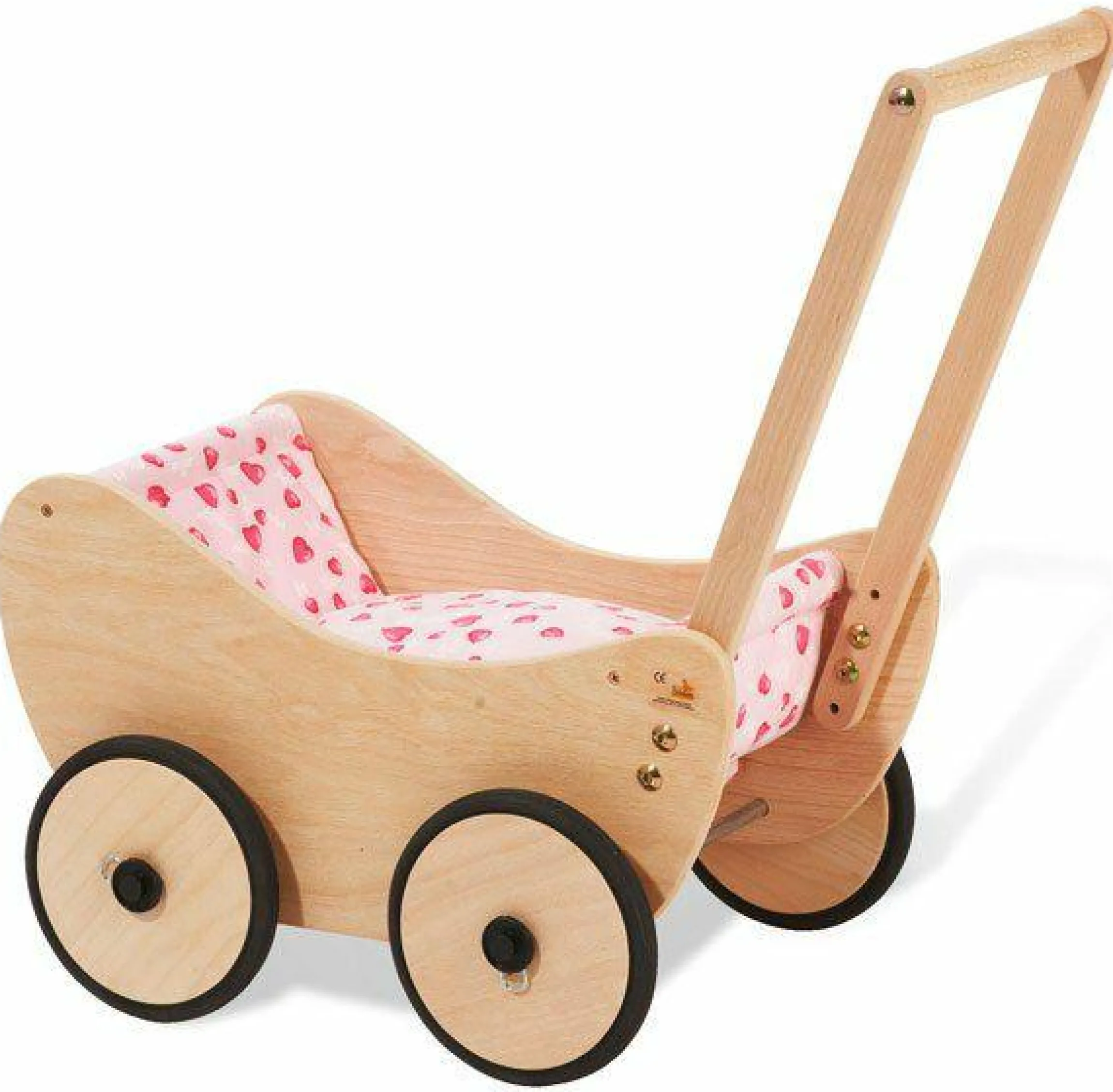 Puppenwagen Trixi mit Bettzeug - Herzchen Rosa