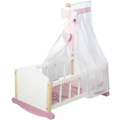 Puppen-Wiege Scarlett - Weiß Rosa