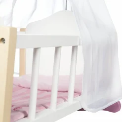 Puppen-Wiege Scarlett - Weiß Rosa