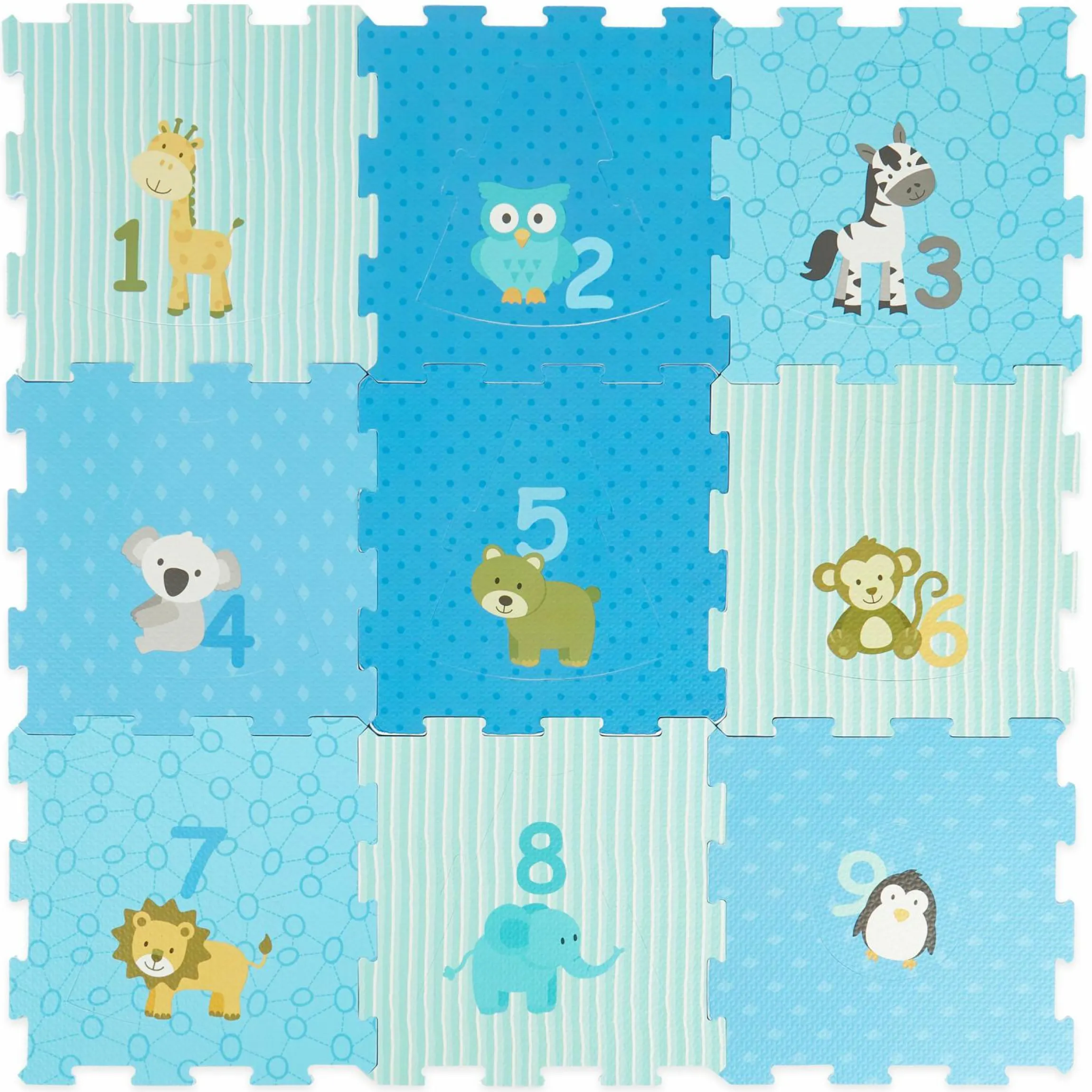 Puzzlematte 18-tlg. - Tiere - Blau