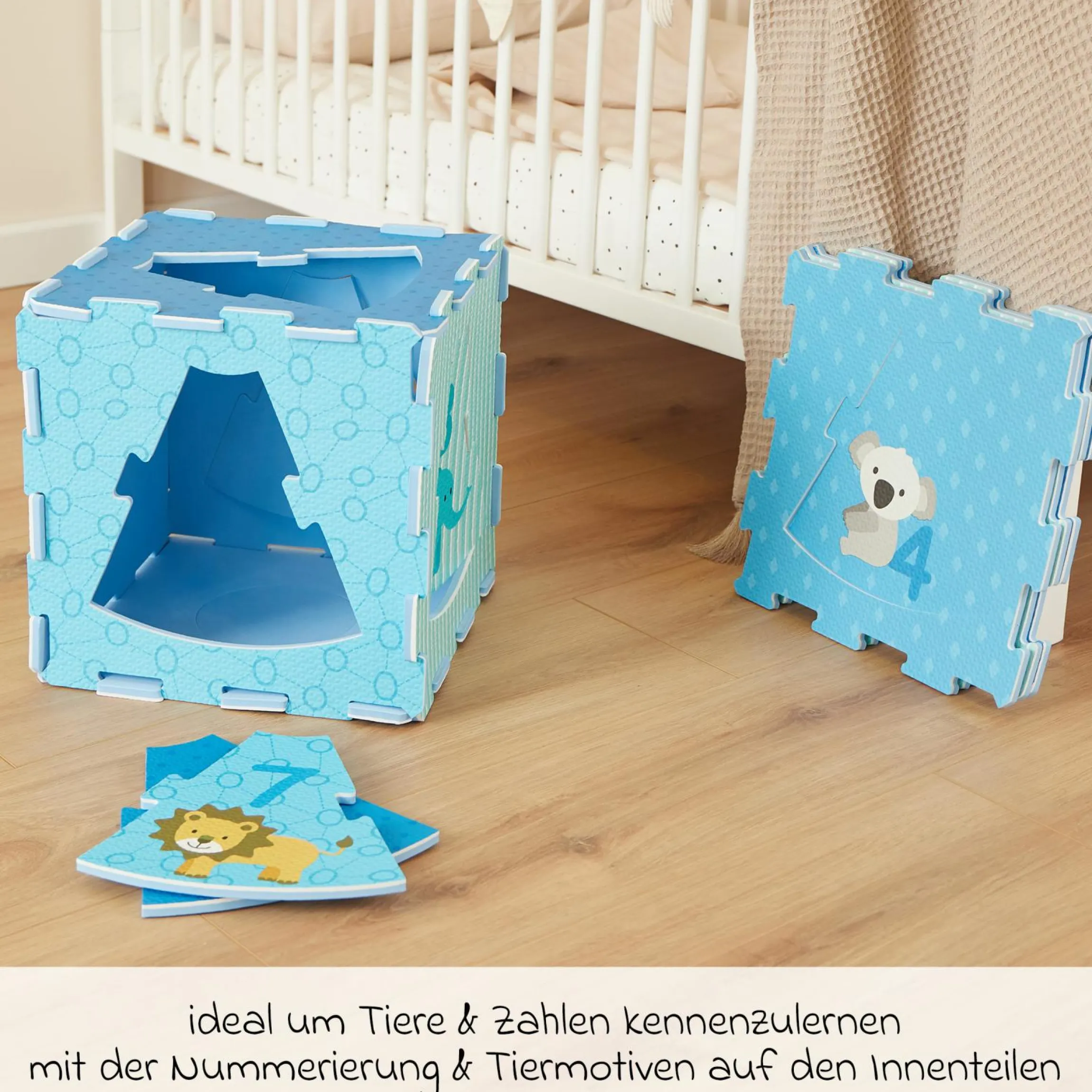 Puzzlematte 18-tlg. - Tiere - Blau