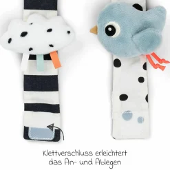 Rasselarmband 2er Pack - Happy Clouds - Blau