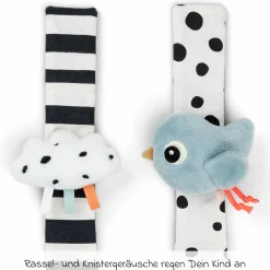 Rasselarmband 2er Pack - Happy Clouds - Blau